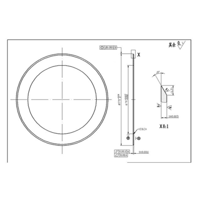 Semi-doorsnijdend cirkelvormig blad Halfgesneden cirkelvormig mes Hardmetaal rond industrieel blad voor volledige en halve snijmachines