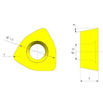 WPGT-model CNC-freesinsert met een diameter van 9,525 mm en een dikte van 4,2 mm voor hoge precisiebewerking