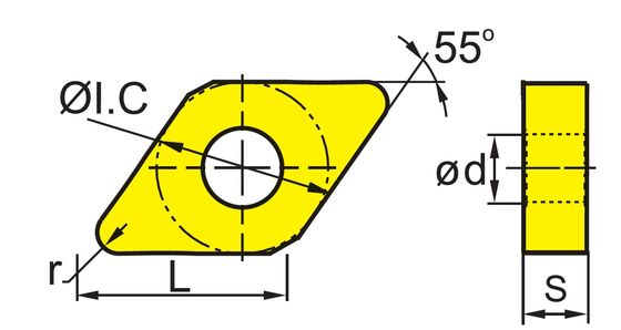 Hoog efficiënte DNMG CNC-invoegplaat met 55° hoek D en 0° hoek N voor precisie draaiwerk in staal en roestvrij staal