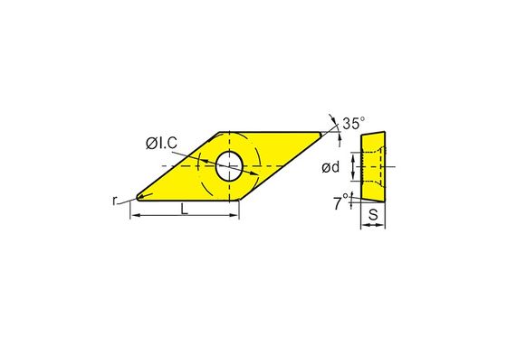 VCMT-CNC-insert met een precisieontwerp met 35° hoek V en 7° hoek C voor het snijden van legeringen bij hoge temperatuur