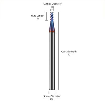 4 fluten wolfraamcarbide eindmolen met nACo4 coating voor het bewerken van roestvrij staal