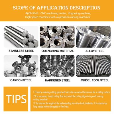 4 fluten wolfraamcarbide eindmolen met nACo4 coating voor het bewerken van roestvrij staal