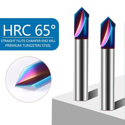 65° 2-fluit kamfering tool met 90° hoek wolfraamcarbide freesmachine voor roestvrij staal