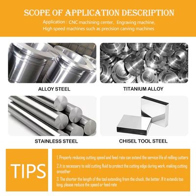 35° Spiraalhoek 0,6um Korrelgrootte 1-12mm Snijdiameter Wolframcarbide Vingerfrees voor CNC-bewerking