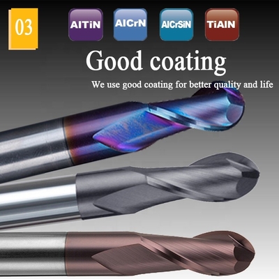 Van het het Carbidealuminium van het wolframstaal het Beëindigenmolen 200mm 6 Hrc 55 Ronde R3 4 Fluit Hrc 45