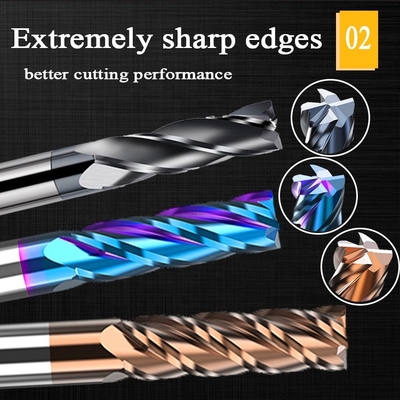 2.5mm het Binnen 6mm Carbide Hrc55 van de Beëindigenmolen D10 Hrc60 voor Staal 12mm Zijendmill