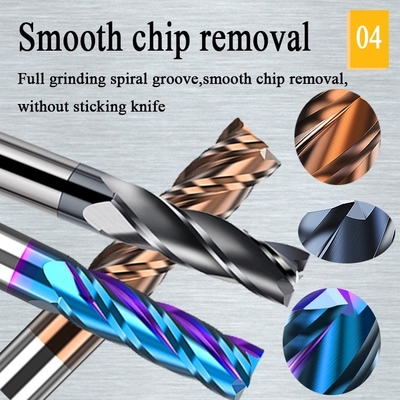 2.5mm het Binnen 6mm Carbide Hrc55 van de Beëindigenmolen D10 Hrc60 voor Staal 12mm Zijendmill